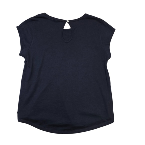 Nautica‎ Womens Top Navy Blue Sleeveless Crew Neck Casual Blouse Keyhole L - Picture 2 of 8
